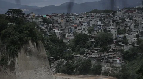 Overlooking slums Stock Footage 61158061