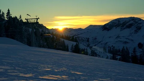 Overlooking snow mountains. epic Alps panorama. winter landscape Stock Footage 71102489