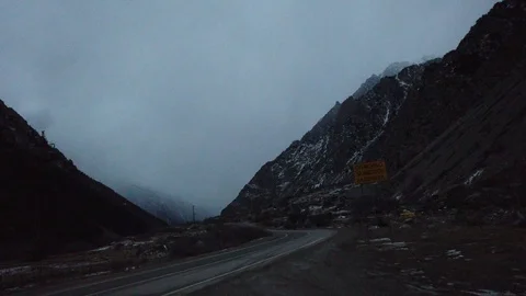 Overlooking snow mountains Stock Footage 101188208