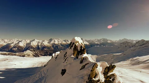 Overlooking snow mountains. winter landscape Stock Footage 36999757