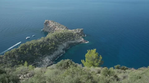 Overlooking Spanish Coastline Stock Footage 58799614