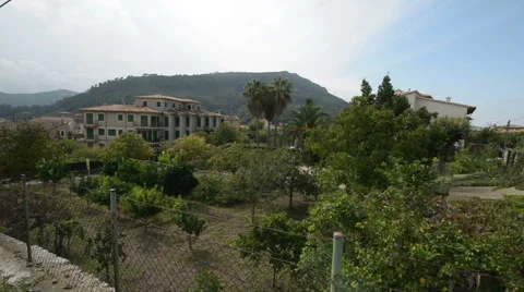 Overlooking Spanish Garden Stock Footage 58799428