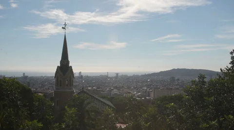 Overlooking Spanish Steeple Stock Footage 58799565