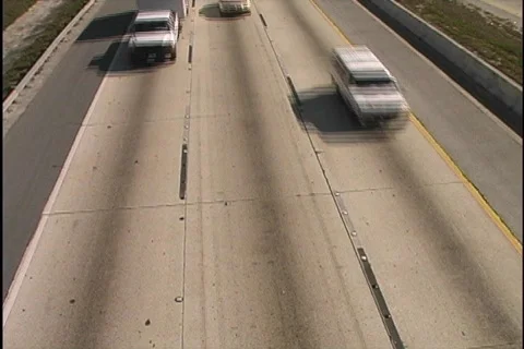 Overlooking Traffic on the Interstate Stock Footage 144358