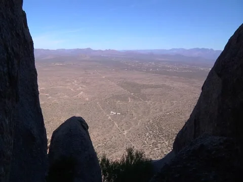 Overlooking Vast Open Desert Stock Footage 50438472