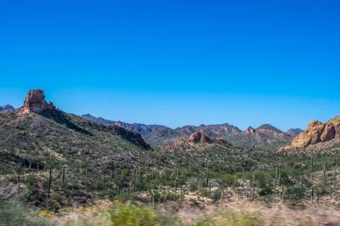 An overlooking view of nature in Apache Junction, Arizona Stock Photos