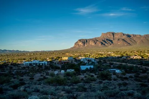 An overlooking view of nature in Apache Junction, Arizona Stock Photos