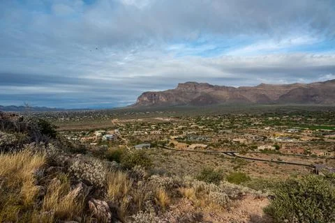 An overlooking view of nature in Apache Junction, Arizona Stock Photos
