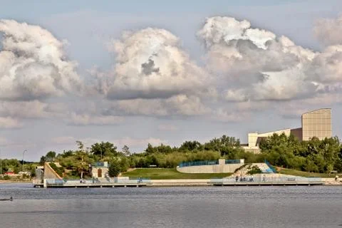Overlooking Wascana lake Stock Photos