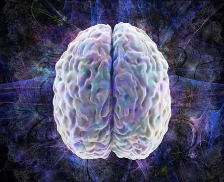 Overmind, brain activity, human brain, view top, 3d illustration Stock Illustration