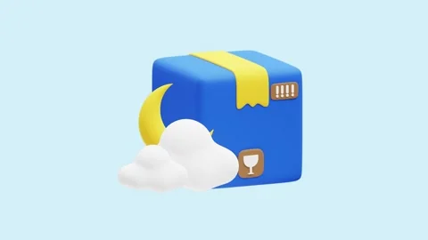 Overnight Delivery animated 3d icon. Stock Footage 289453963