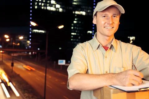 Overnight Parcel Delivery Stockfoto's