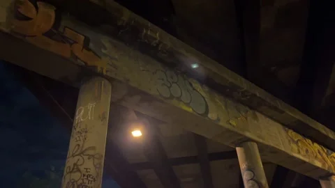 Overpass graffiti in Mile End  Stock Footage 218997170