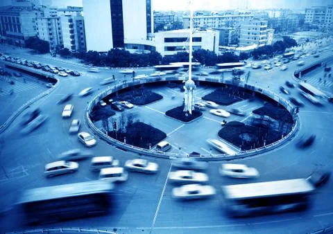 Overpass of the light trails Stock Photos