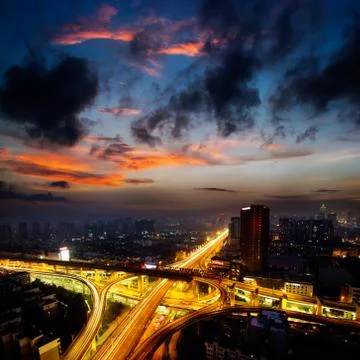 Overpass in the night Stock Photos