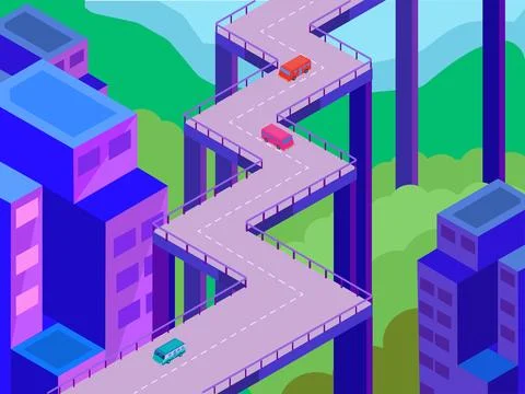 Overpass or bridge, Stock Illustration