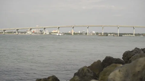 Overpass over water 库存影片 38586342