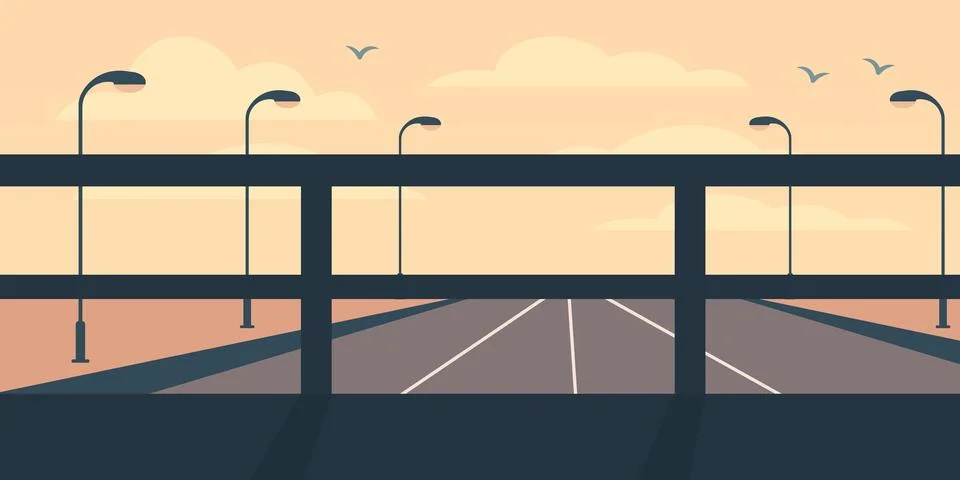 Overpass railing Illustrazione stock