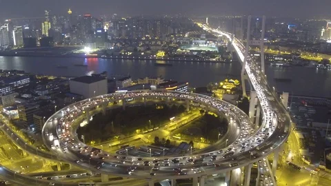 Overpass in Shanghai Stock Footage 124762620