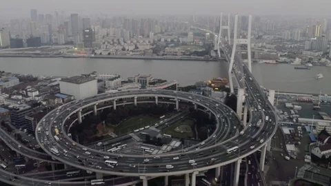 Overpass in Shanghai Stock Footage 124762626