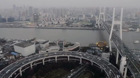 Overpass in Shanghai Stock Footage 124762638