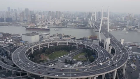 Overpass in Shanghai Stock Footage 124762651