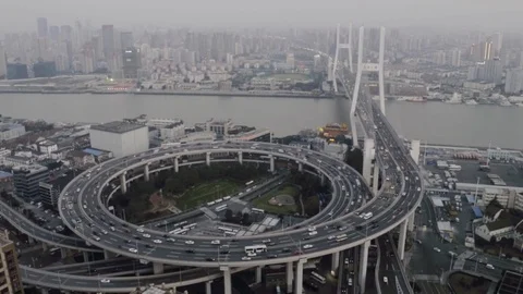 Overpass in Shanghai Stock Footage 124762667