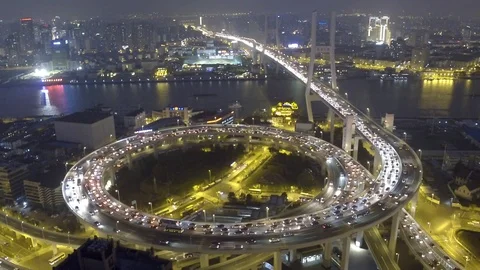 Overpass in Shanghai Stock Footage 124762671