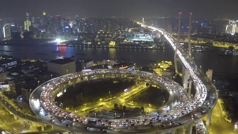 Overpass in Shanghai Stock Footage