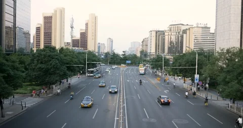 Overpass Sunset China Beijing Stock-Footage 93270459