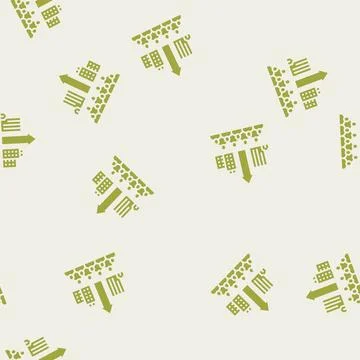 Overpopulation urbanization glyph seamless pattern Stock Illustration