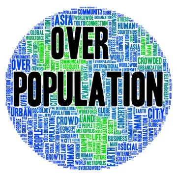 Overpopulation word cloud concept Stock Illustration