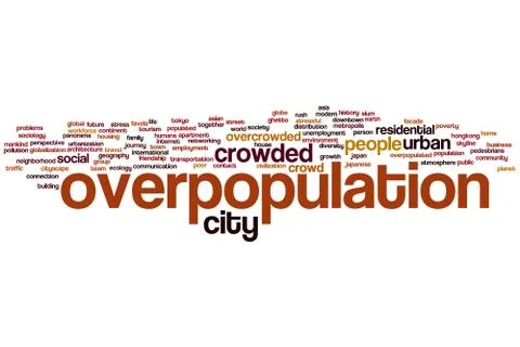 Overpopulation word cloud Stock Illustration