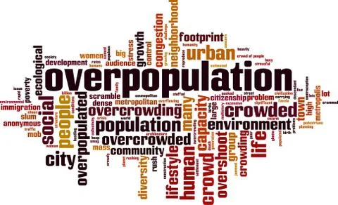 Overpopulation word cloud Stock Illustration