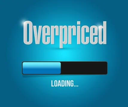 Overpriced loading bar sign concept Illustrazione stock