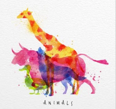 Overprint animals bull Stock Illustration