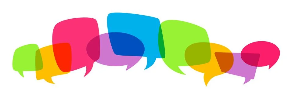 Overprint various speech bubble bright vector Stock Illustration