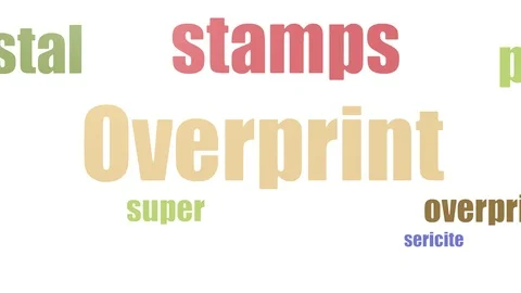 Overprint Word Cloud Animated Isolated Stock Footage 107212651