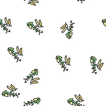 Overripe peas vector seamless pattern Illustrazione stock
