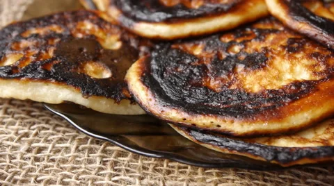 Overroasted Pancakes Stock Footage 66101992