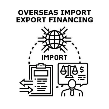 Overseas import export financing global trade agreement Stock Illustration