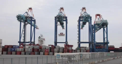 Overseas port Video stock 221608964