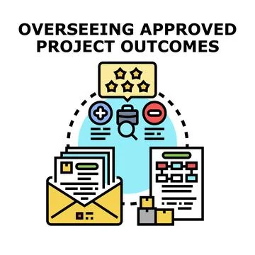 Overseeing approved project outcomes achieving success concept Stock Illustration