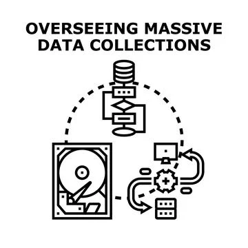 Overseeing massive data collections and information processing Stockillustratie