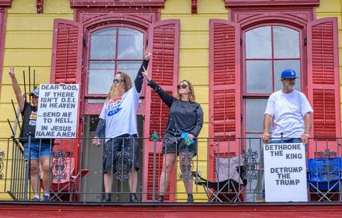 Overseeing the Protest with Peace Stock Photos