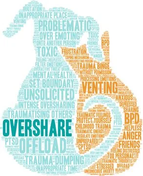 Overshare Word Cloud Stock Illustration