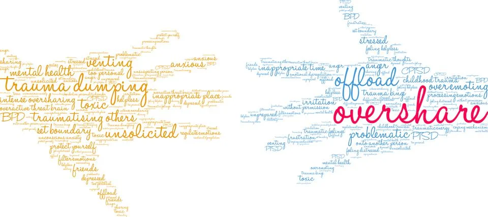 Overshare Word Cloud Stock Illustration