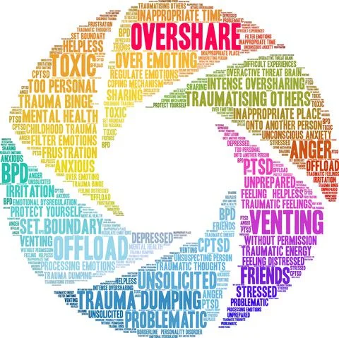 Overshare Word Cloud Stock Illustration
