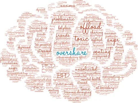 Overshare Word Cloud Stock Illustration