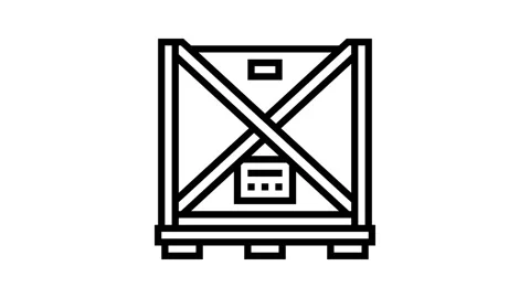 Oversize parcel package line icon animation Stock Footage 224329887